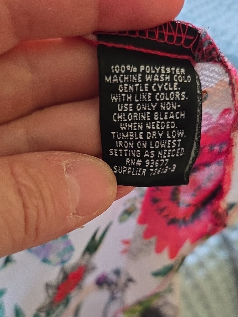 GORGEOUS! Nicole Miller White Floral Sleeveless Top with Fuchsia Trim Size L - Picture 4 of 4